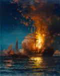 Edward Moran: Burning of the Philadelphia