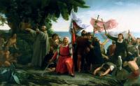 Dioscoro Teofilo Puebla Tolin: The First Landing of Christopher Columbus in America, 1862