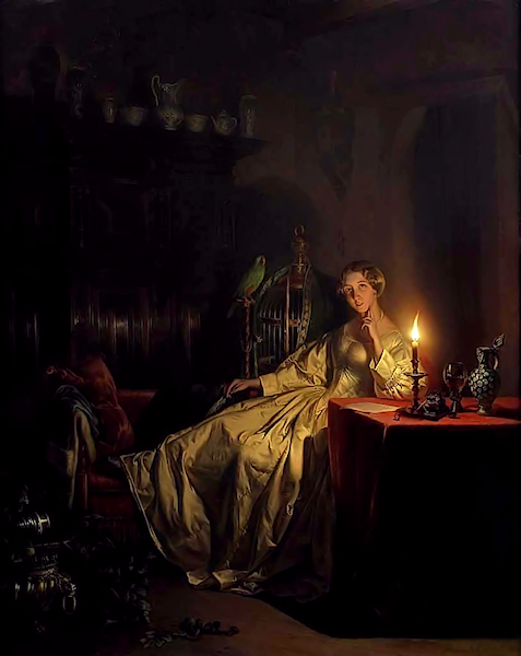 Lady in Candlelight by Petrus van Schendel