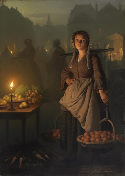 Market by Candlelight by Petrus van Schendel