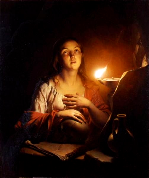 Saint Mary Magdelene in Prayer by Petrus van Schendel