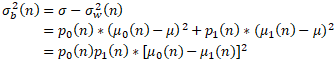 Between class variance formula