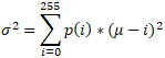 Variance formula