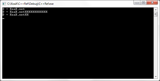 deque<X, A>::resize() Output