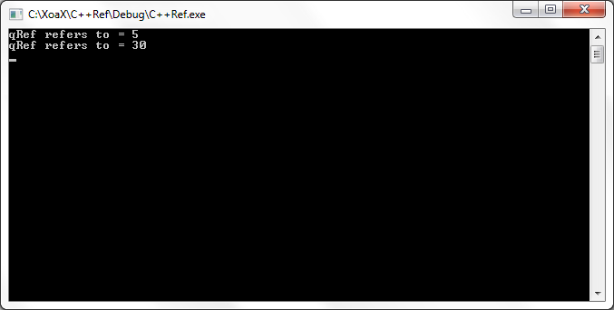 deque<X, A>::reference Output
