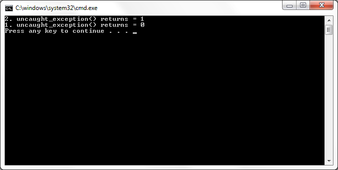 uncaught_exception() Output