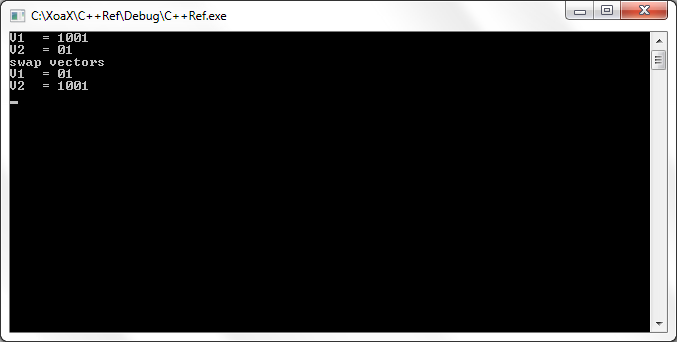 swap() Output