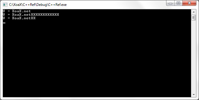 vector<X, A>::resize() Output