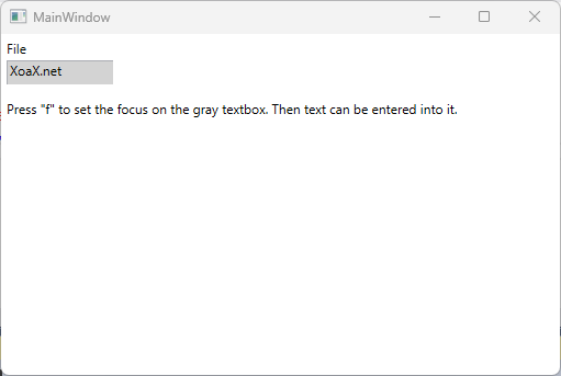 Focused Window with Text